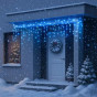 Уличная гирлянда бахрома 6 м 120 LED синяя IP44 белый провод