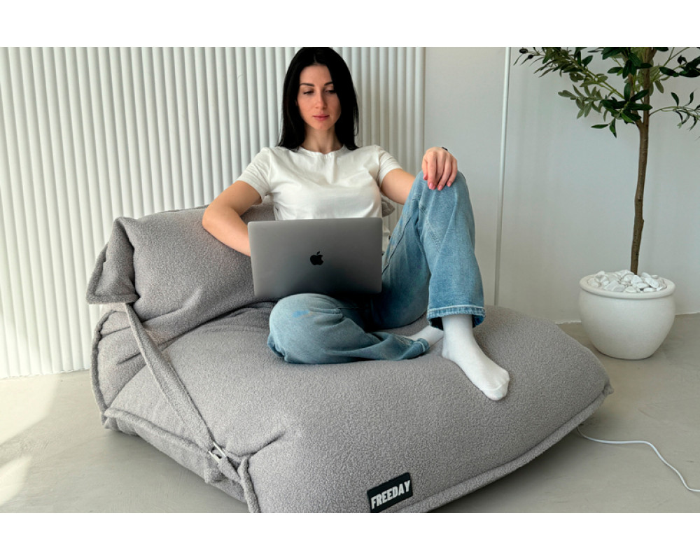 Кресло мешок PUFFY HOME (Alpaca), светло-серый