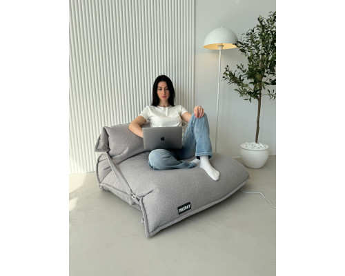 Кресло мешок PUFFY HOME (Alpaca), светло-серый